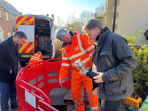 Tubogel in use in the Pan Parishes during a demonstration with Winchester and Chandler's Ford MP Steve Brine